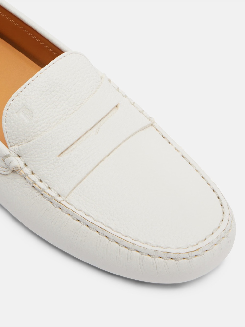 Tod's White Leather Women's Gommino driving loafers